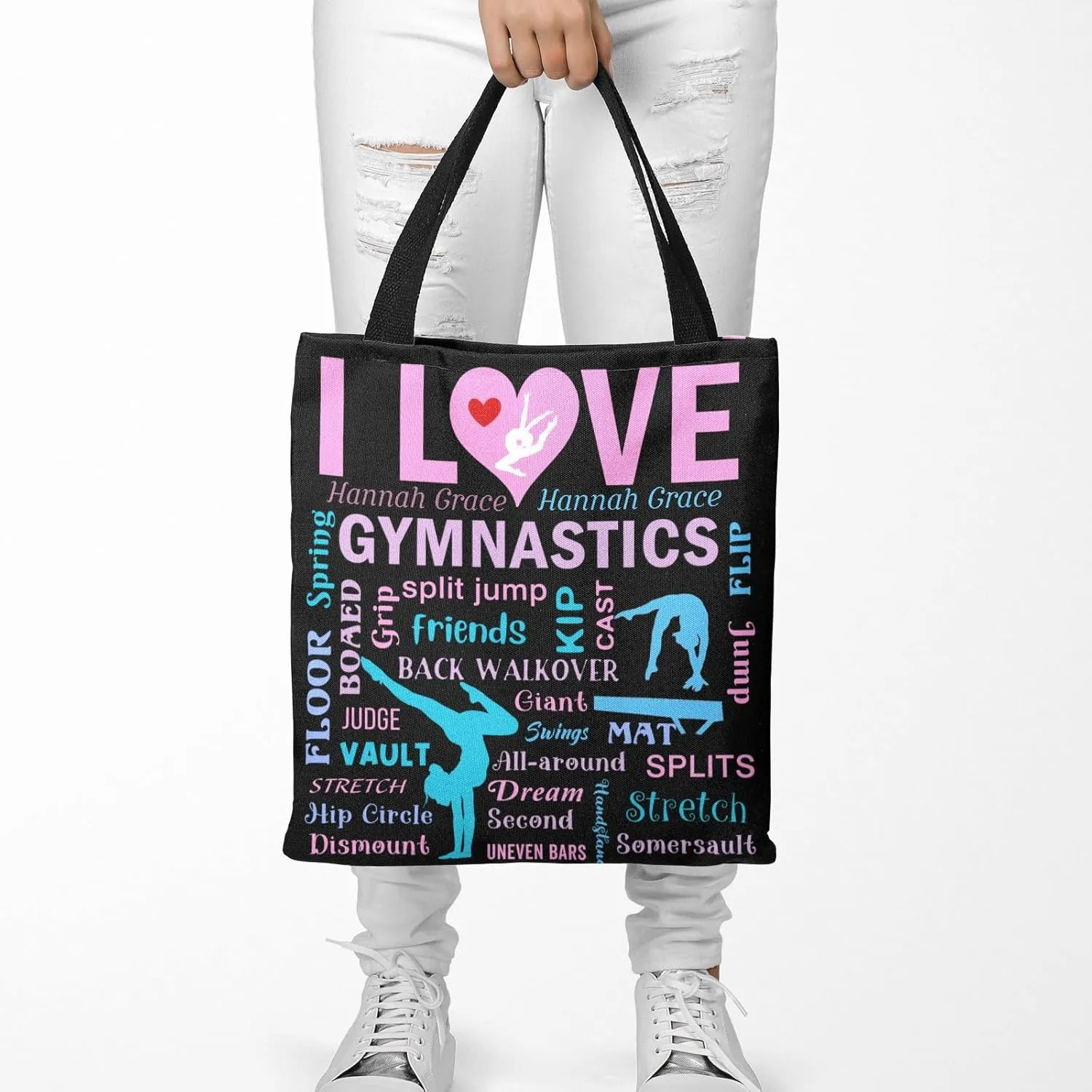 Gymnastics Gymnast Girl Sport Pink Handbag Bags Christmas Treat Bags for Holiday Party