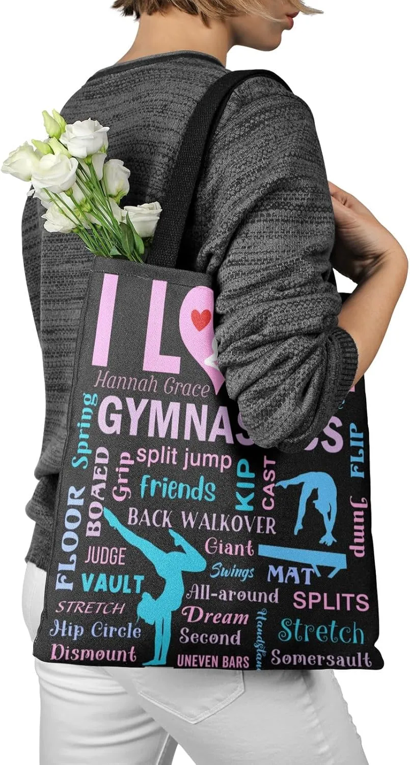 Gymnastics Gymnast Girl Sport Pink Handbag Bags Christmas Treat Bags for Holiday Party
