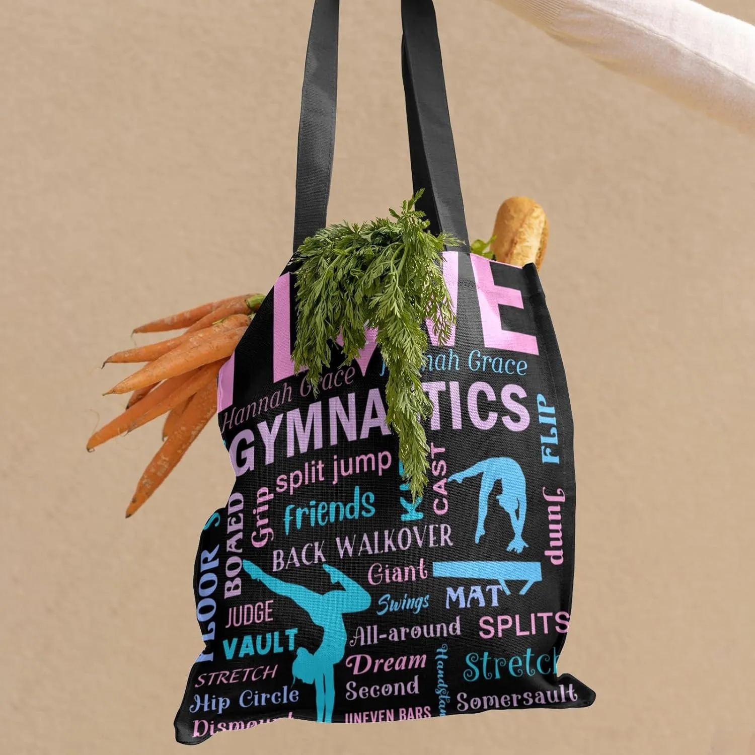 Gymnastics Gymnast Girl Sport Pink Handbag Bags Christmas Treat Bags for Holiday Party