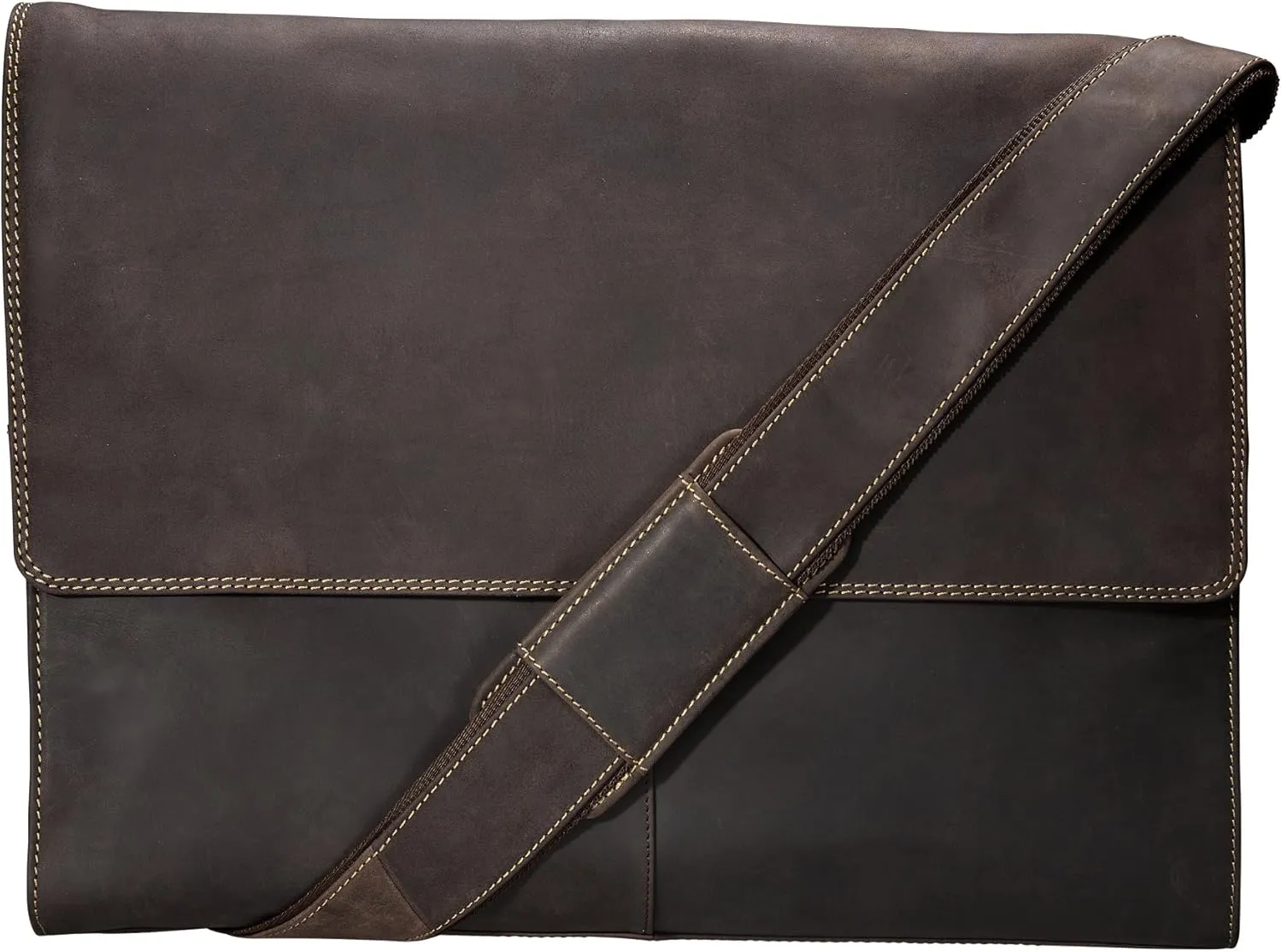Half Flap Extra Large Hunter Messenger Bag in Oiled leather