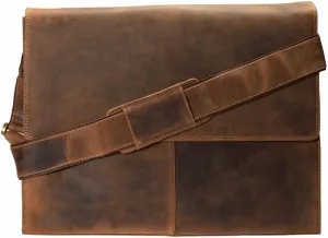 Half Flap Extra Large Hunter Messenger Bag in Oiled leather