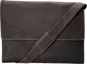 Half Flap Extra Large Hunter Messenger Bag in Oiled leather
