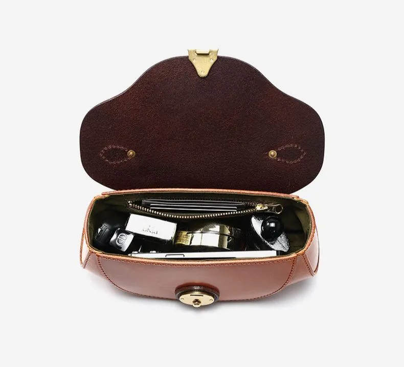 Half Work Leather Handbag