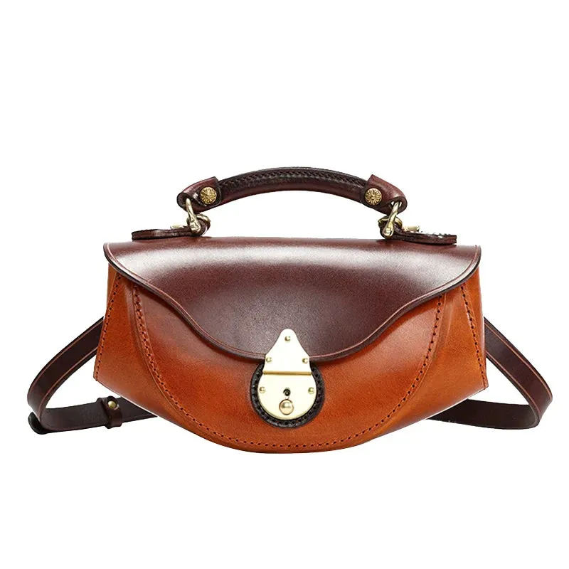 Half Work Leather Handbag