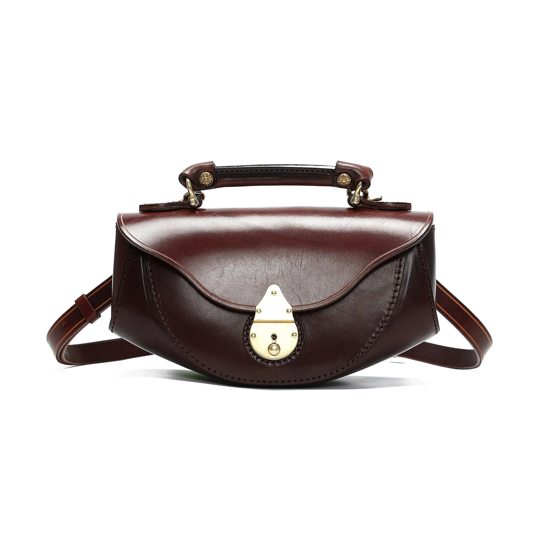 Half Work Leather Handbag