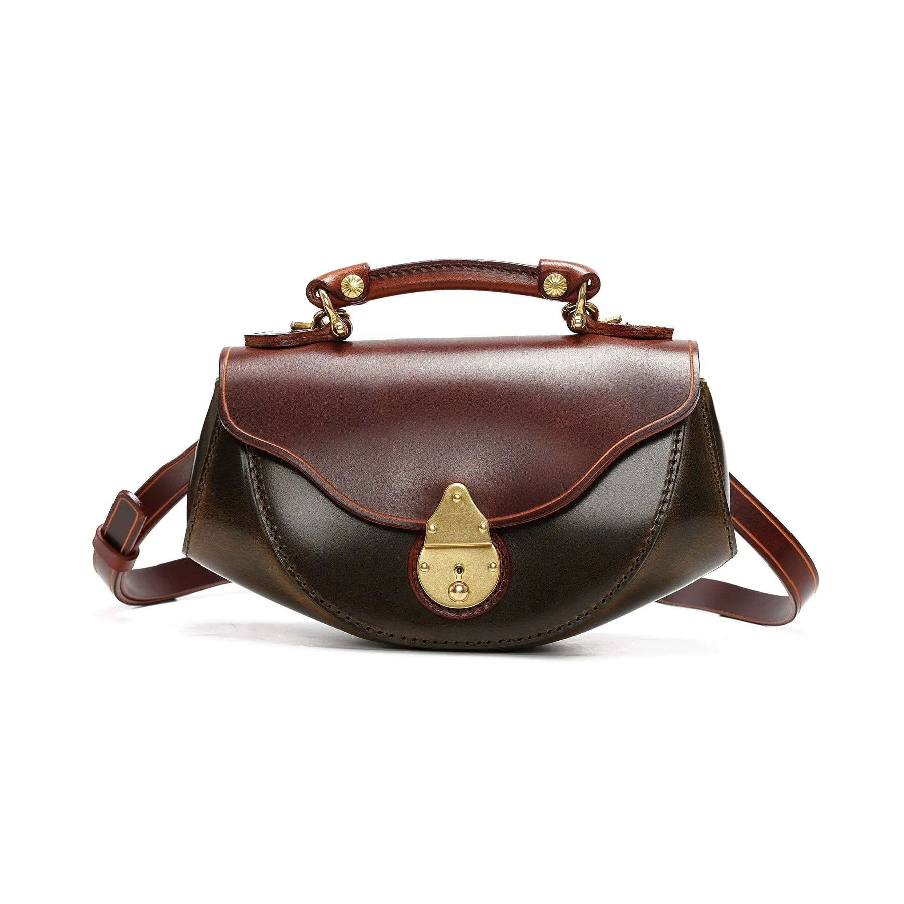Half Work Leather Handbag
