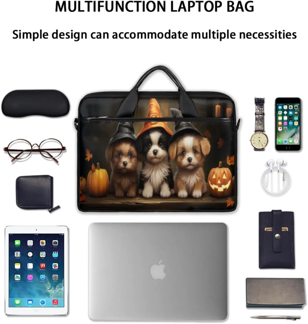 Halloween Town Laptop Bag for Men Women 13-15 Inch Case Bags Sleeve Shoulder with Anti Slip Removable The Pad Straps