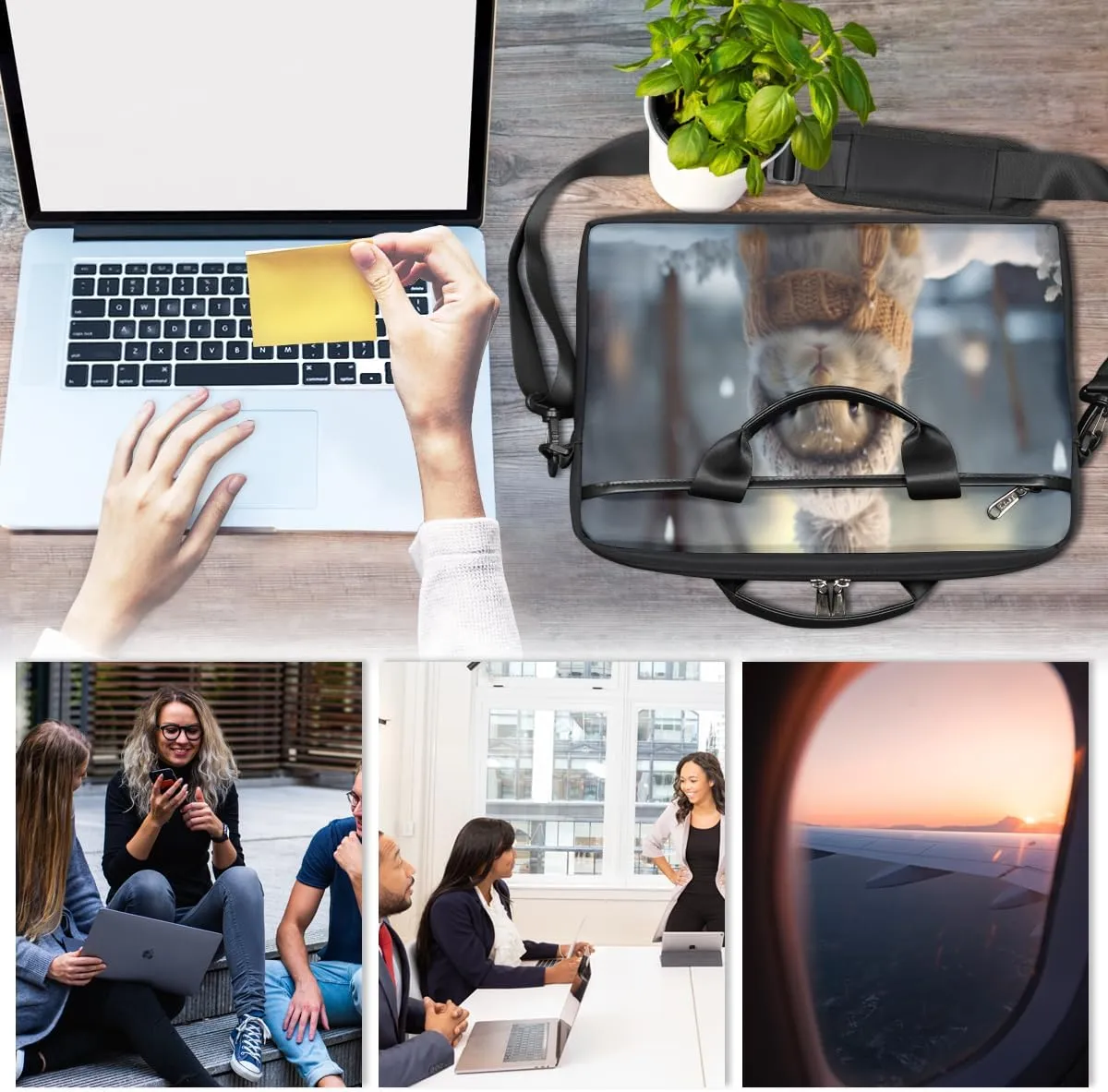 Halloween Town Laptop Bag for Men Women 13-15 Inch Case Bags Sleeve Shoulder with Anti Slip Removable The Pad Straps