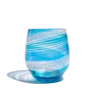 Hand Blown Cremation Glass Votive Holder | Seafoam