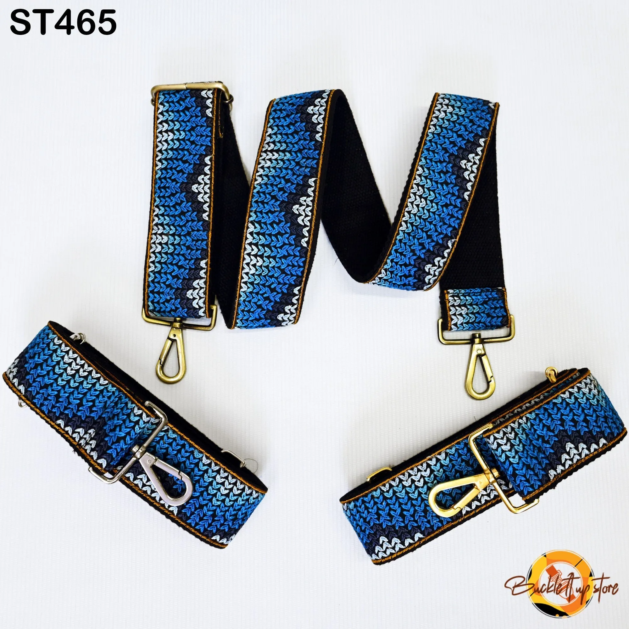 Handbag Strap Gift for Mom Blue Embroidery Replacement Purse Strap Crossbody Strap for Purses Floral Embroidered Bag Strap Boho Guitar Strap