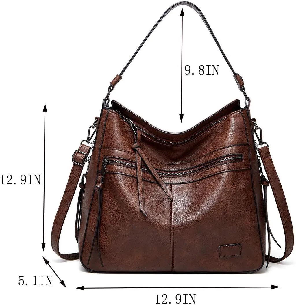 Handbags for Women Large Designer Ladies Hobo Bag Bucket Purse PU Leather Crossbody Bags