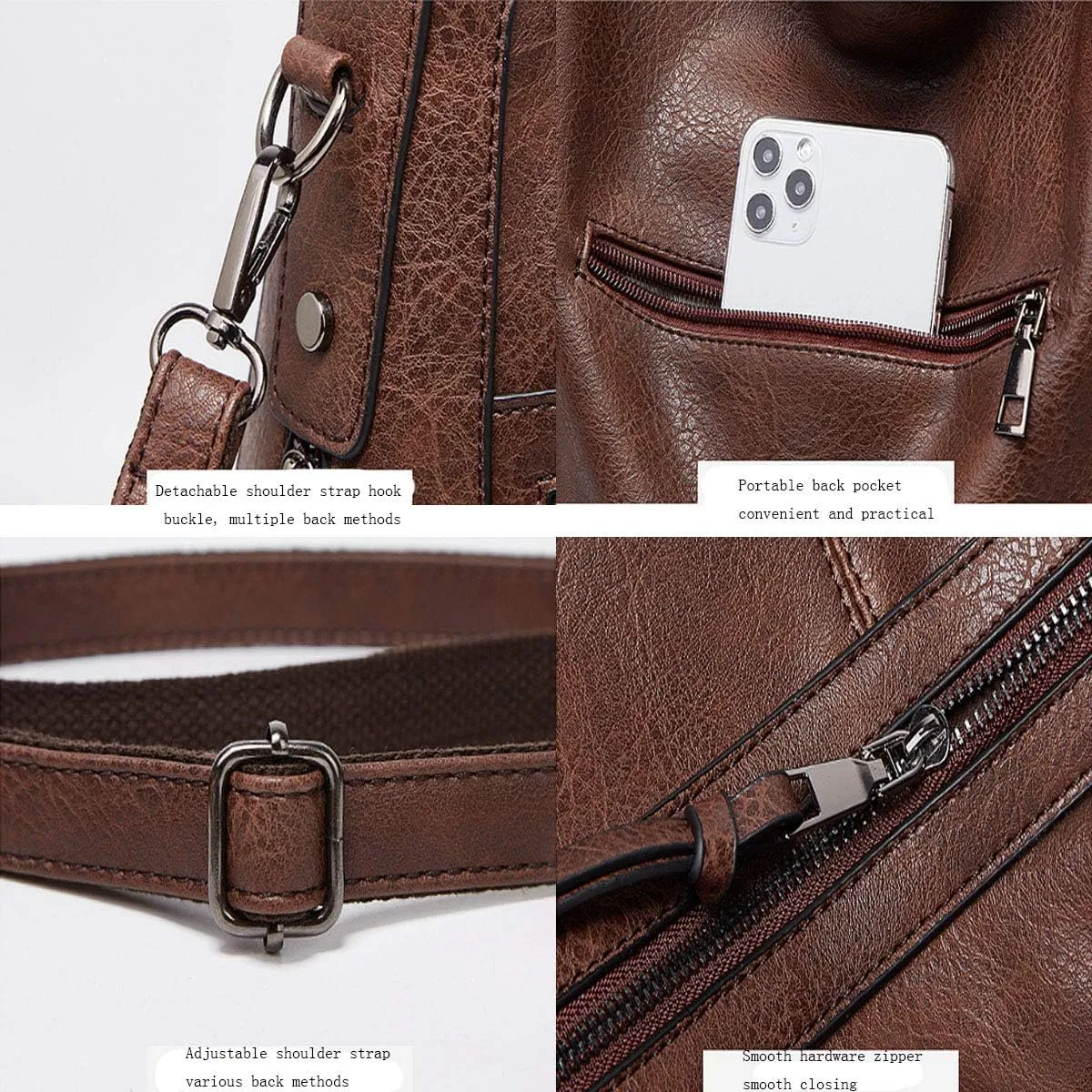 Handbags for Women Large Designer Ladies Hobo Bag Bucket Purse PU Leather Crossbody Bags