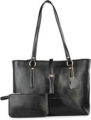 Handbags for Women Tote Handbags & Purses For Women Leather Fashion Sheep Leather Tote Bags for Women Top Handle Satchel Purses and Handbag (Black)