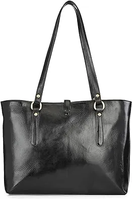 Handbags for Women Tote Handbags & Purses For Women Leather Fashion Sheep Leather Tote Bags for Women Top Handle Satchel Purses and Handbag (Black)