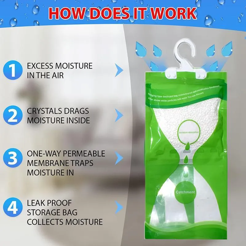 Hanging Wardrobe Anti-mold Dehumidifier Moisture Bags 1/10/20PCS
