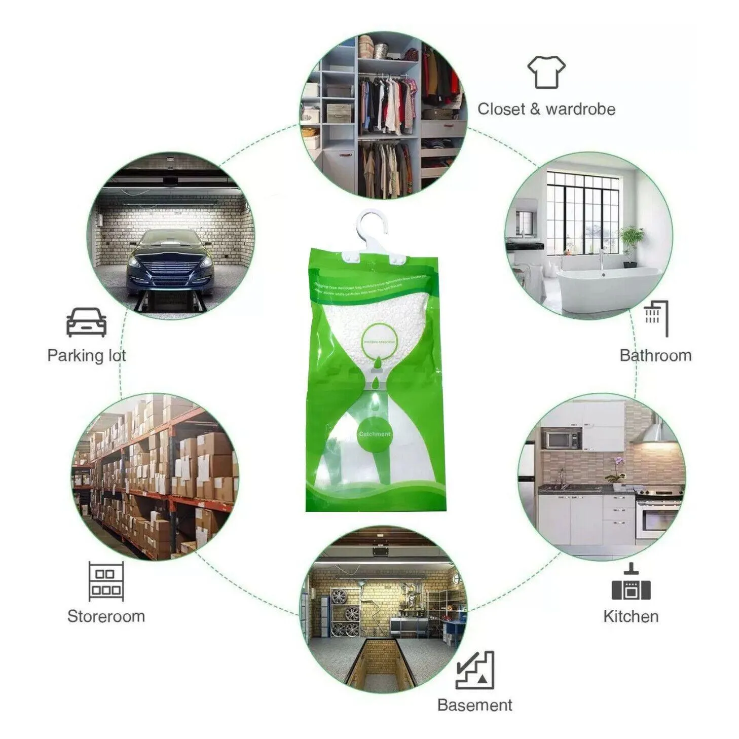 Hanging Wardrobe Anti-mold Dehumidifier Moisture Bags 1/10/20PCS
