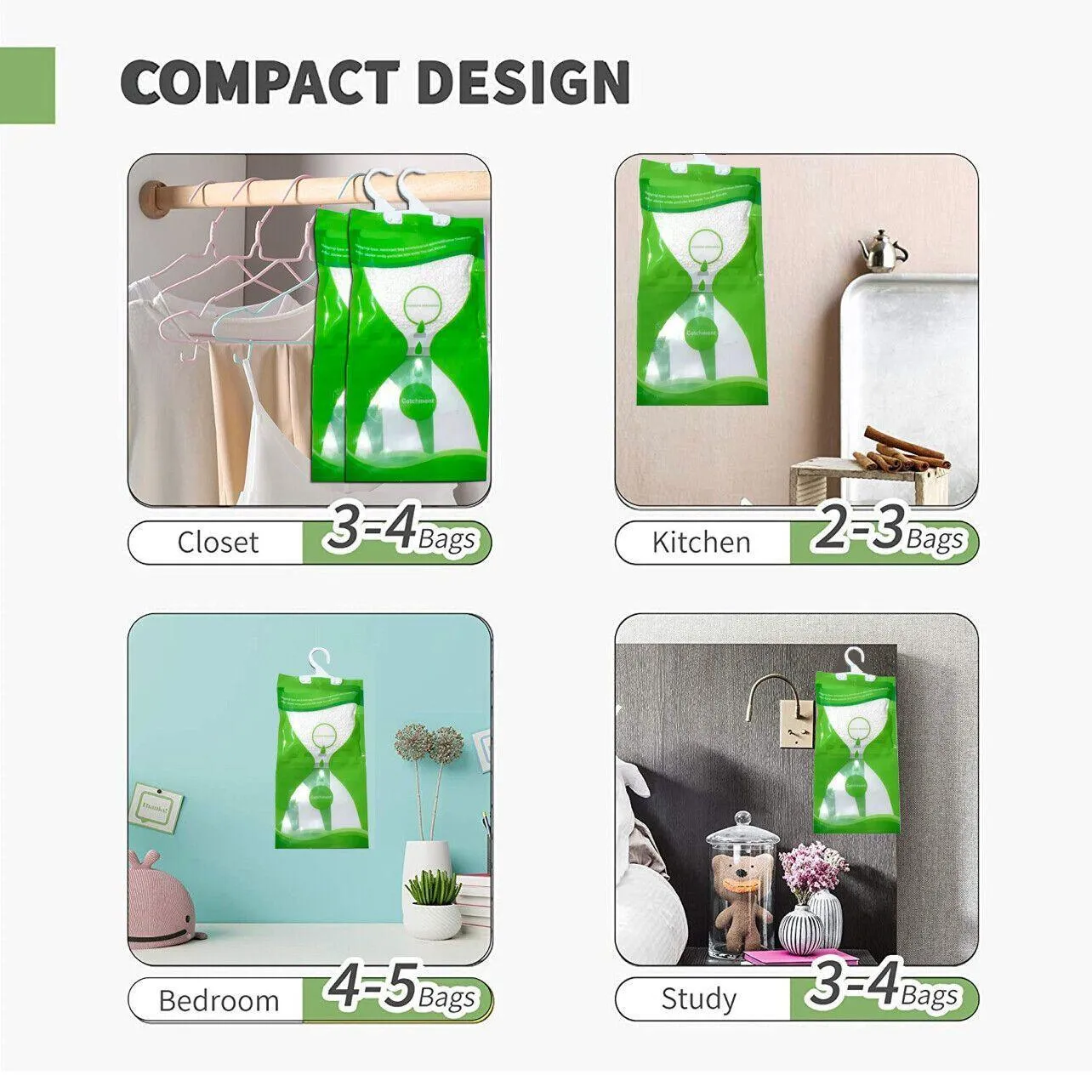 Hanging Wardrobe Anti-mold Dehumidifier Moisture Bags 1/10/20PCS