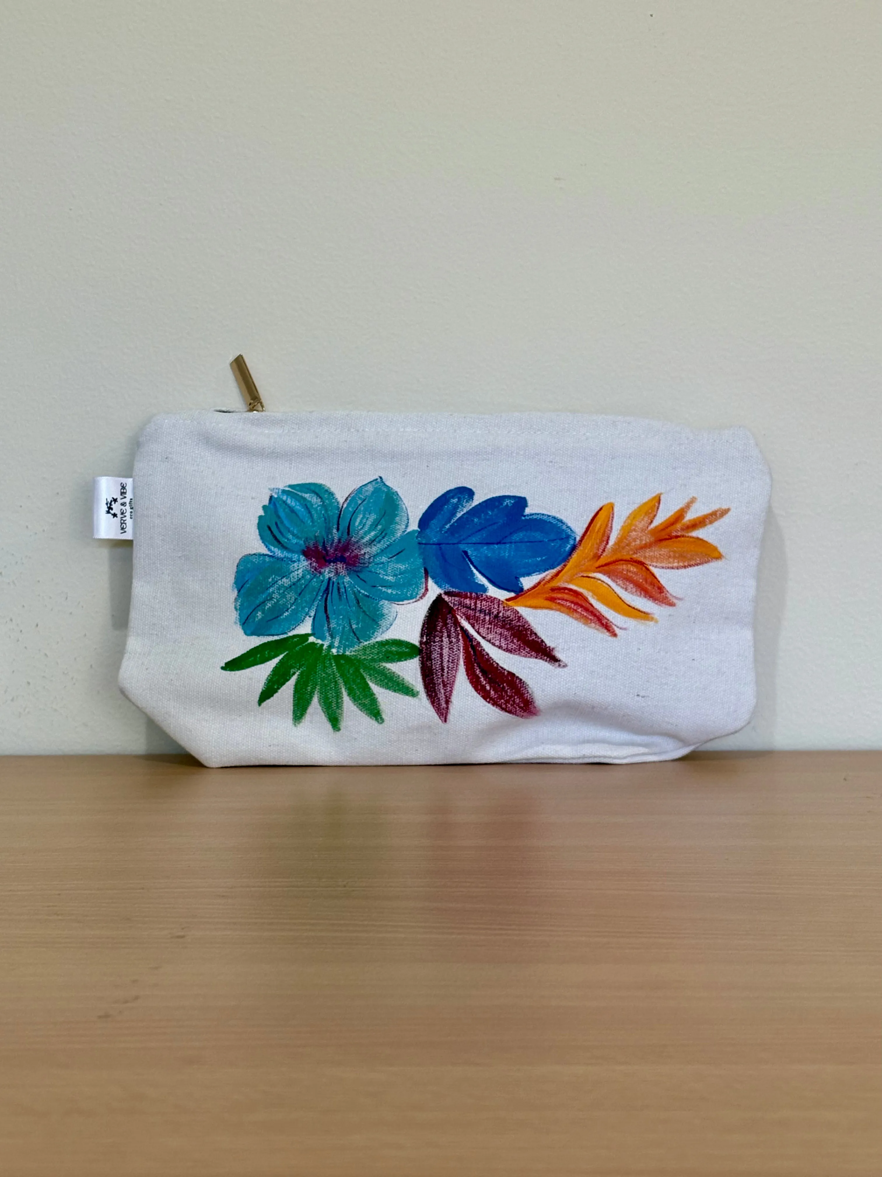 Happy Hibiscus - Hand Painted, Canvas Tote Bag