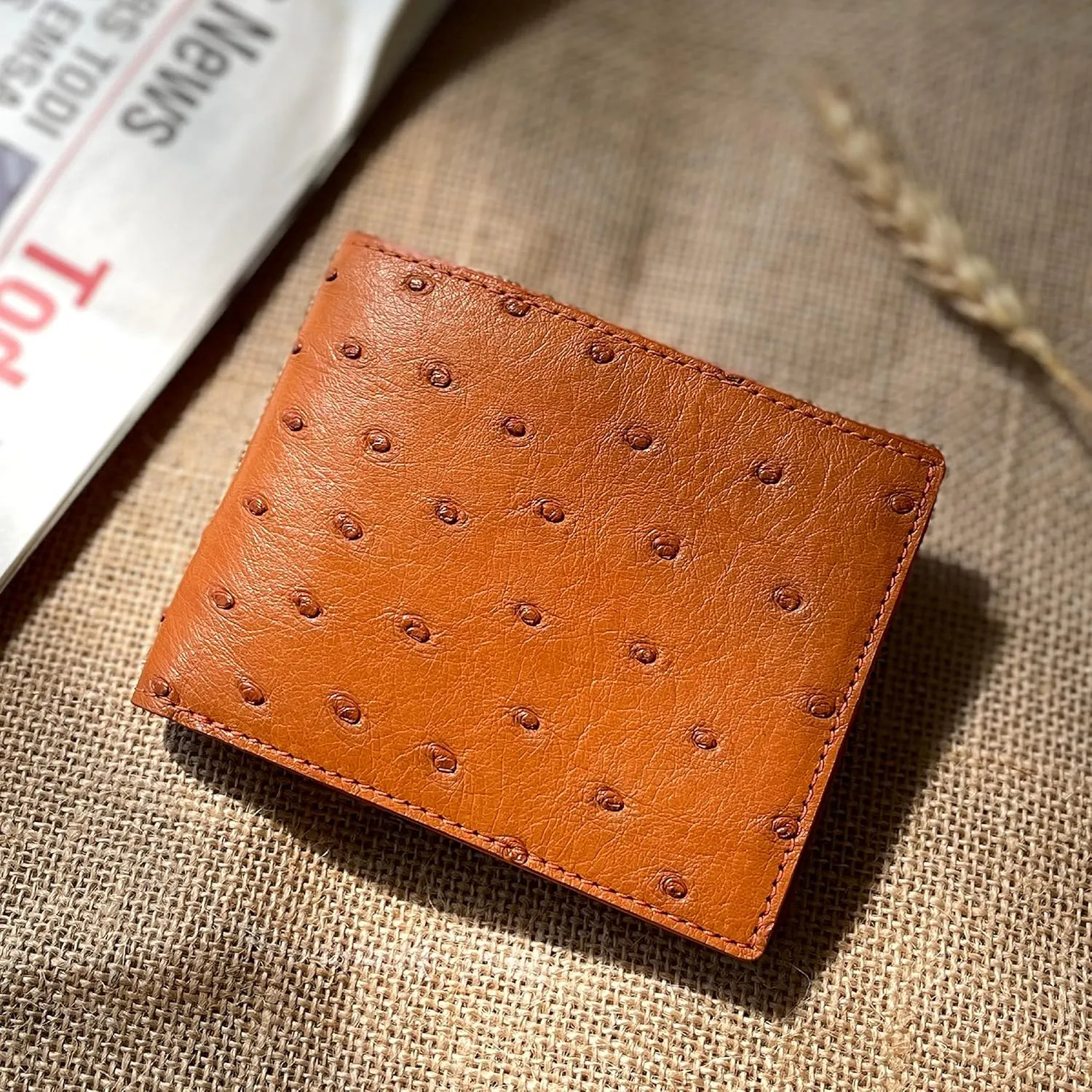 HATA Men Leather Wallet Croc RFID Blocking Front Pocket AIIigator Handmade Gift For Birthday Wedding Anniversary Father's Day
