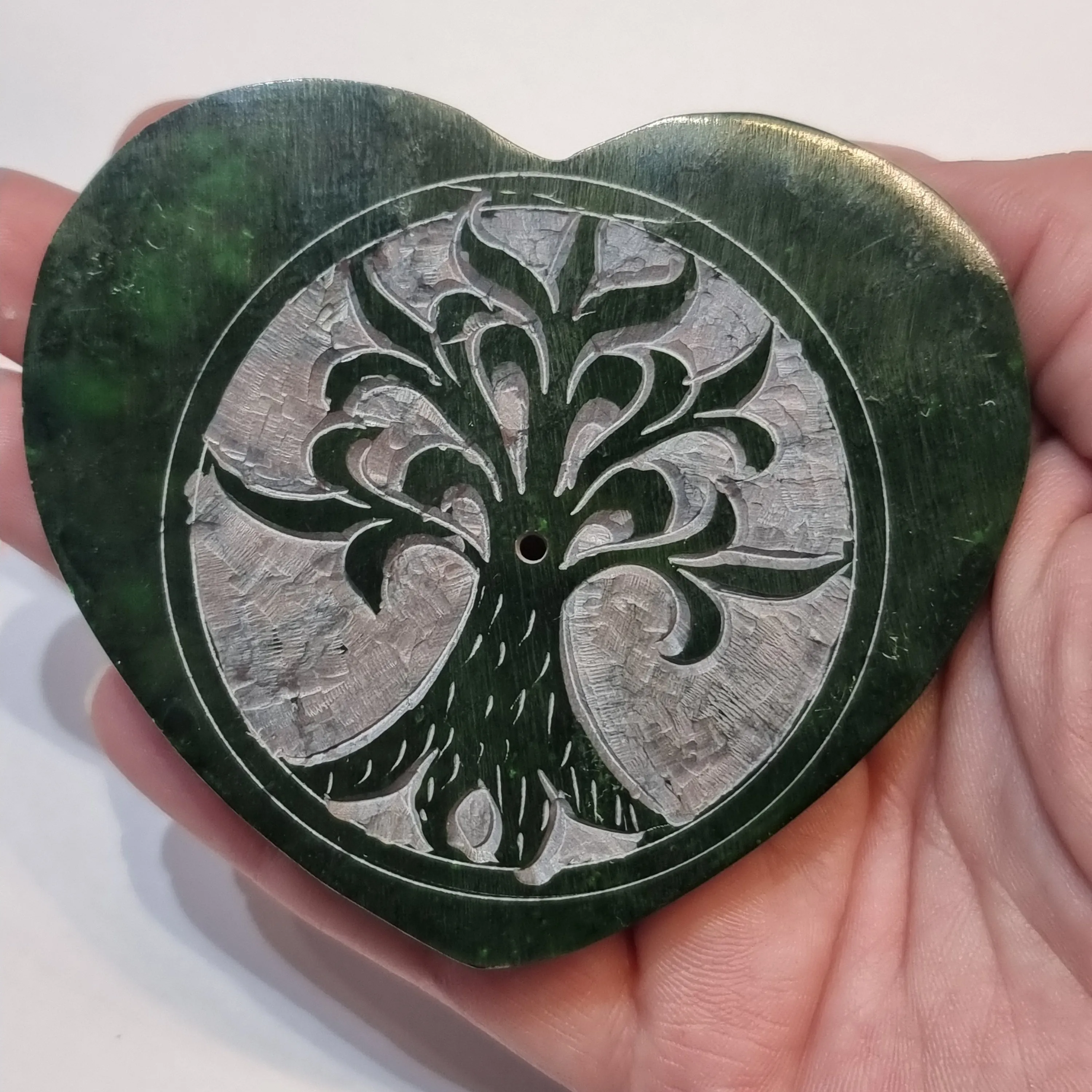 Heart soap stone incense holder - assorted