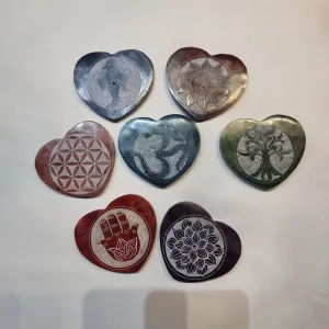 Heart soap stone incense holder - assorted
