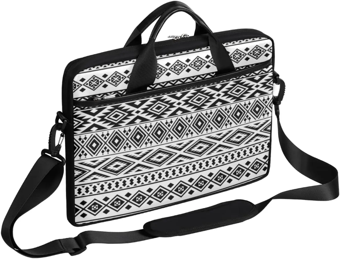 Hens And Chickens Black Background Laptop Shoulder Messenger Bag Waterproof Laptop Briefcase Handle Padded Strap