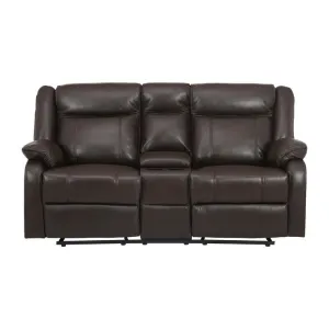 Homelegance Furniture Jude Double Glider Recliner Loveseat in Brown 8201BRW-2