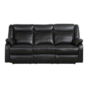Homelegance Furniture Jude Double Glider Recliner Sofa in Black 8201BLK-3