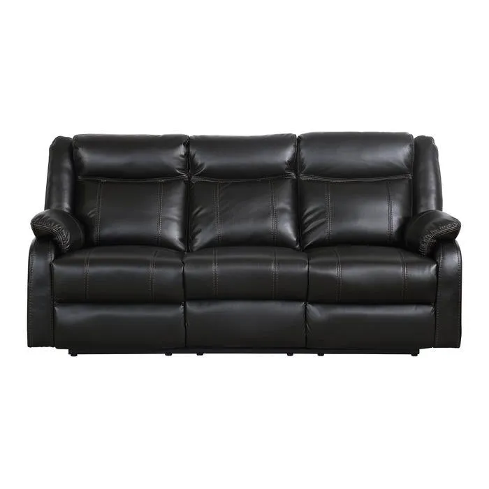 Homelegance Furniture Jude Double Glider Recliner Sofa in Black 8201BLK-3