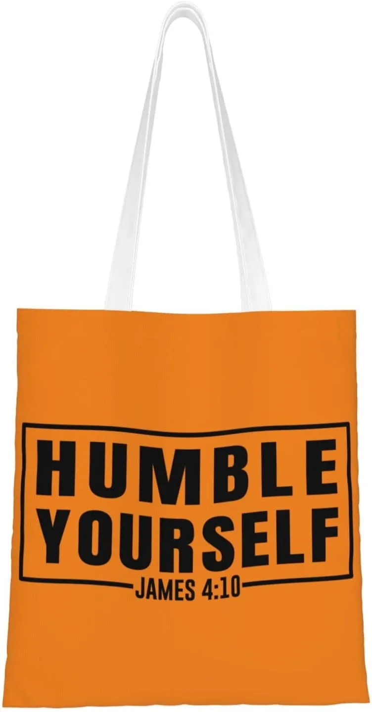 Humble Yourself Tote Bag for Women Canvas Shopping Bags Reusable Beach Bag Grocery Bags Tote Shoulder Bag Gift Bags
