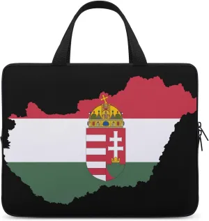 Hungary Map Flag Laptop Bag Lightweight Computer Bag Laptop Carrying Case Handbag for Work Business