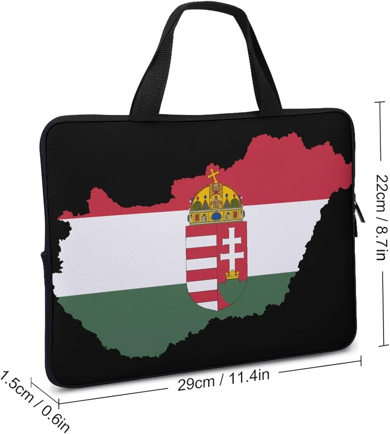 Hungary Map Flag Laptop Bag Lightweight Computer Bag Laptop Carrying Case Handbag for Work Business