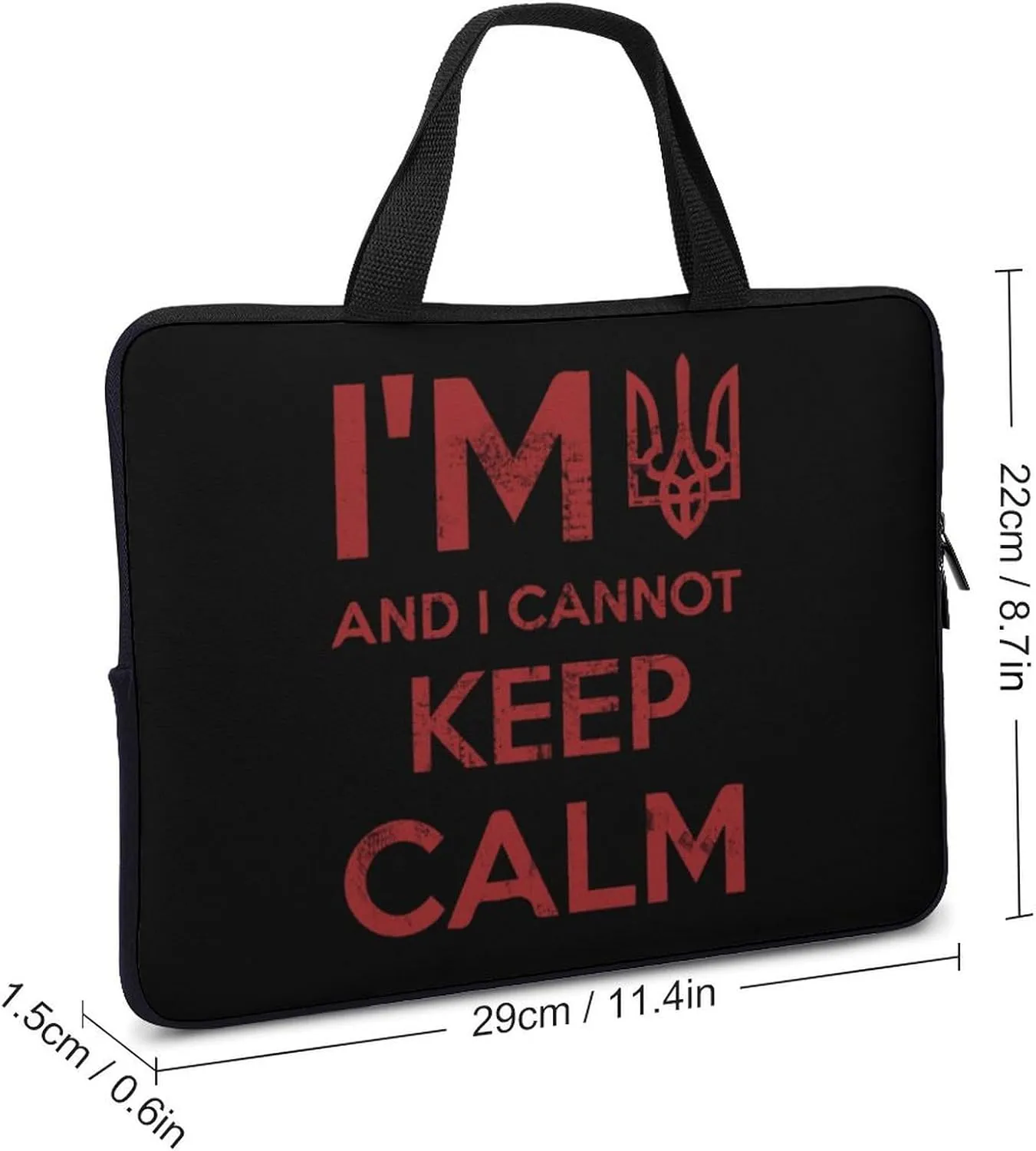 I Am Ukrainian And I Cannot Keep Calm Laptop Sleeve Portable Waterproof Computer Bag Pouch Handbag Protective Sleeve