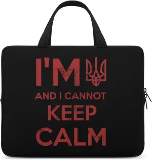 I Am Ukrainian And I Cannot Keep Calm Laptop Sleeve Portable Waterproof Computer Bag Pouch Handbag Protective Sleeve