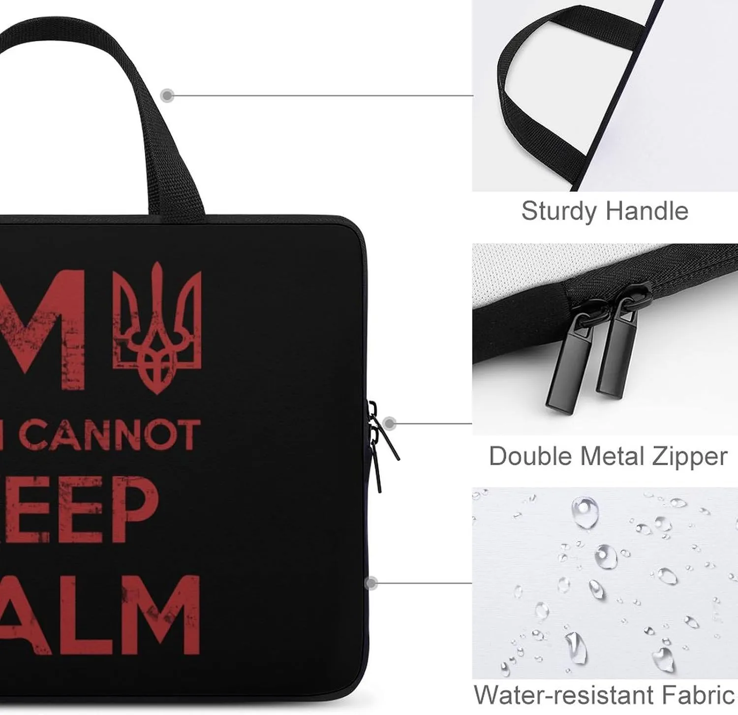 I Am Ukrainian And I Cannot Keep Calm Laptop Sleeve Portable Waterproof Computer Bag Pouch Handbag Protective Sleeve