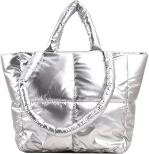 I IHAYNER Puffer Tote Bag for Women Large Quilted Purse Ladies Padding Shoulder Bag Lightweight Puffy Tote Bag and Satchels