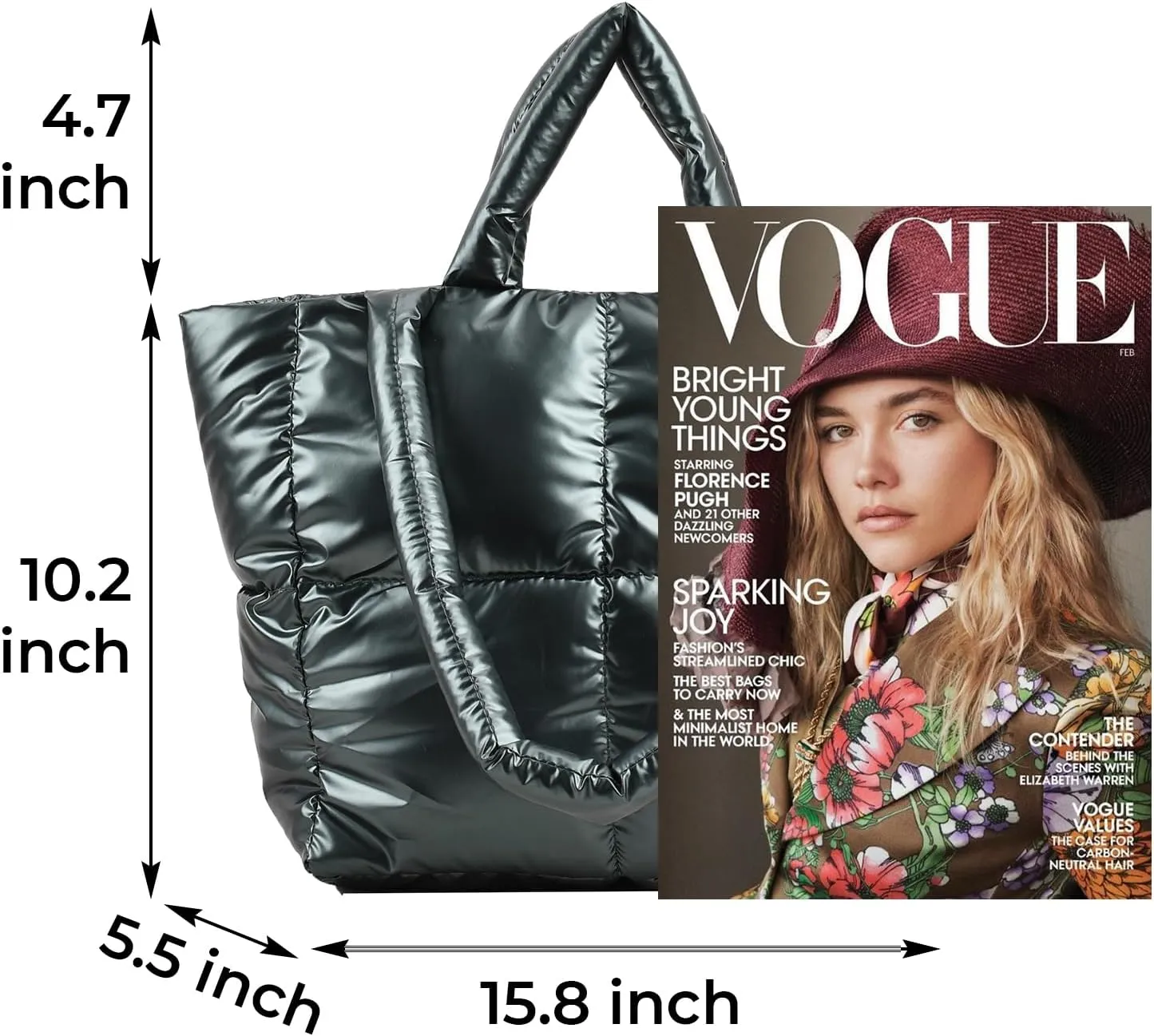 I IHAYNER Puffer Tote Bag for Women Large Quilted Purse Ladies Padding Shoulder Bag Lightweight Puffy Tote Bag and Satchels