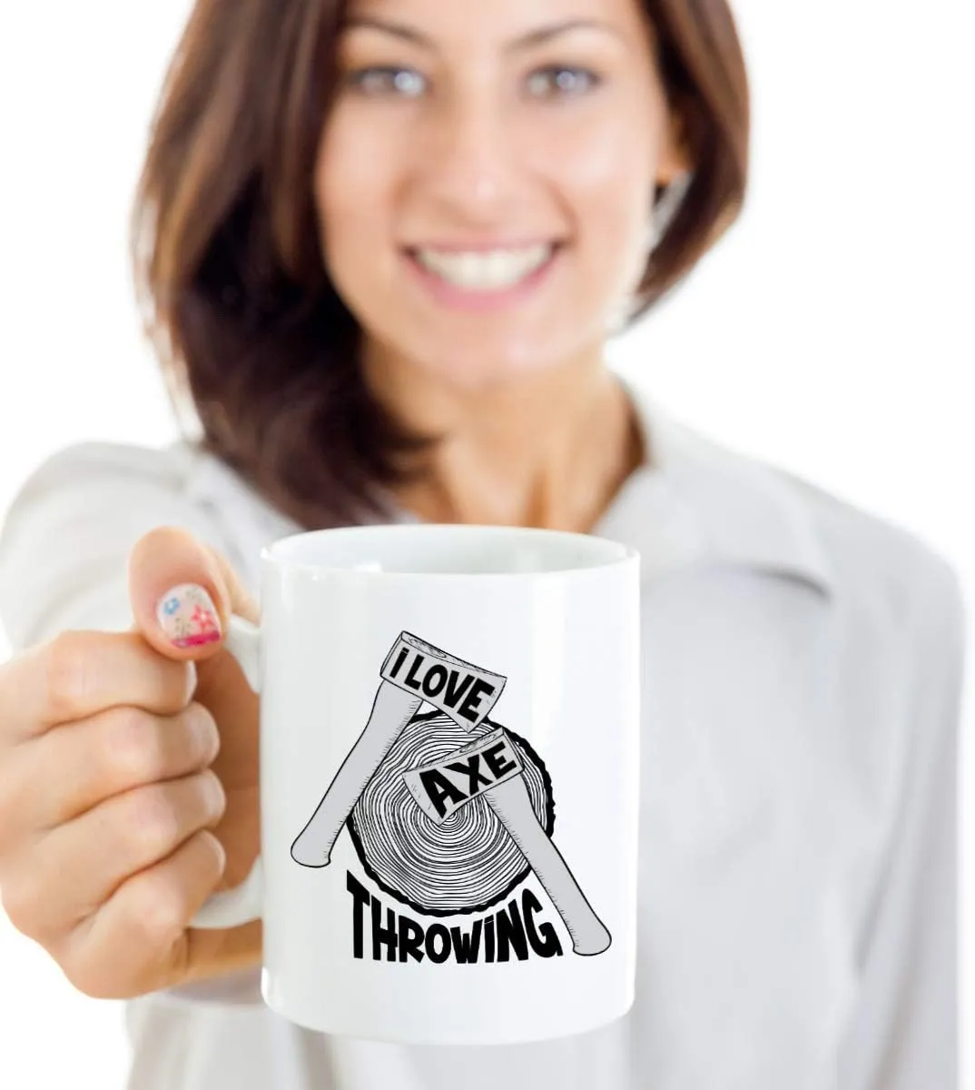 I Love Axe Throwing With Axes & Wood Target Board Coffee & Tea Mug, Accessories, Award And Cool Birthday Or Christmas Giftables For A Professional, Amateur, Enthusiast Or Hobbyist Ax Thrower (15oz)