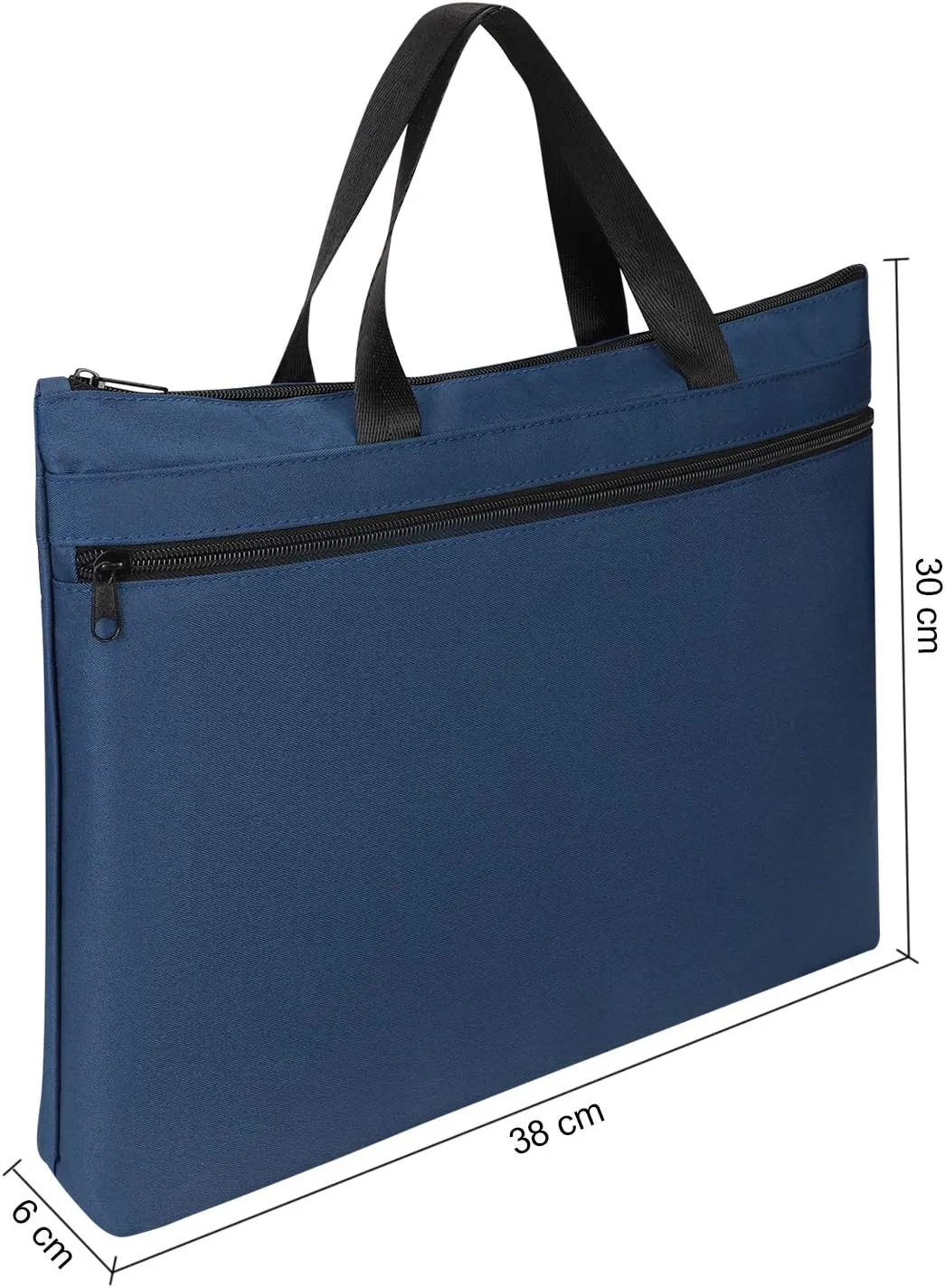 Ibluelover Portable Business Briefcase Zipper Bag Waterproof Durable A4 File Folder Bag Lightweight Carrying Case Handbag File Storage Organizer Holder for Office Meetings Travel