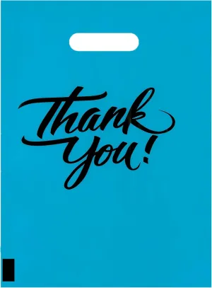 Infinite Pack Thank You Merchandise Bags, Die Cut Handles, Retail Shopping Bags for Boutique - Choose Color & Size