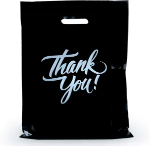 Infinite Pack Thank You Merchandise Bags, Die Cut Handles, Retail Shopping Bags for Boutique - Choose Color & Size