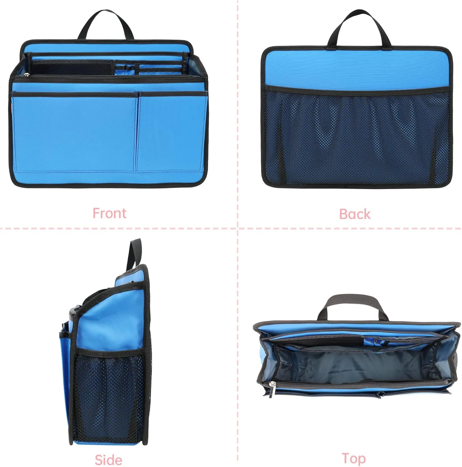 Insert Organizer for Casual Briefcase, Shoulder Bag and Tote Bag (L) (Blue)