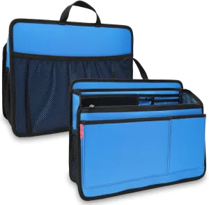 Insert Organizer for Casual Briefcase, Shoulder Bag and Tote Bag (L) (Blue)
