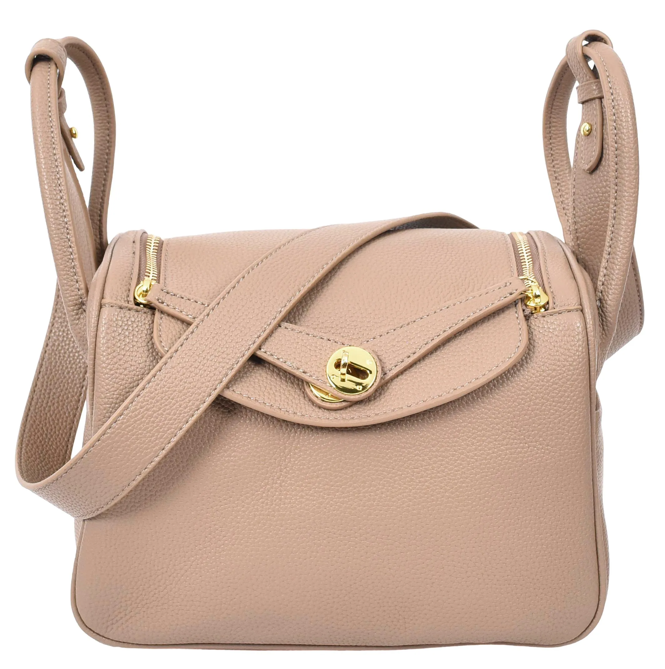 Iqaluit Women's Faux Leather Large Shoulder Strap Bag Taupe