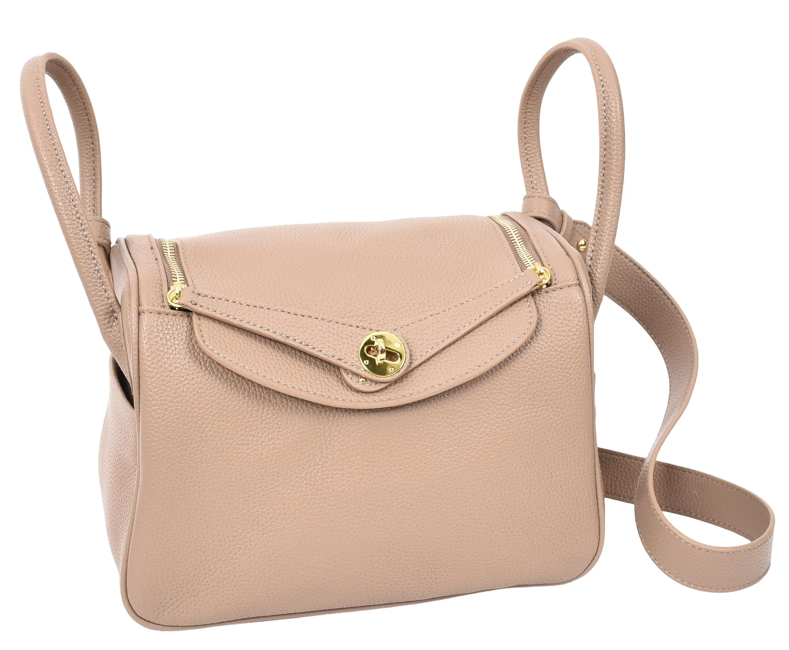 Iqaluit Women's Faux Leather Large Shoulder Strap Bag Taupe