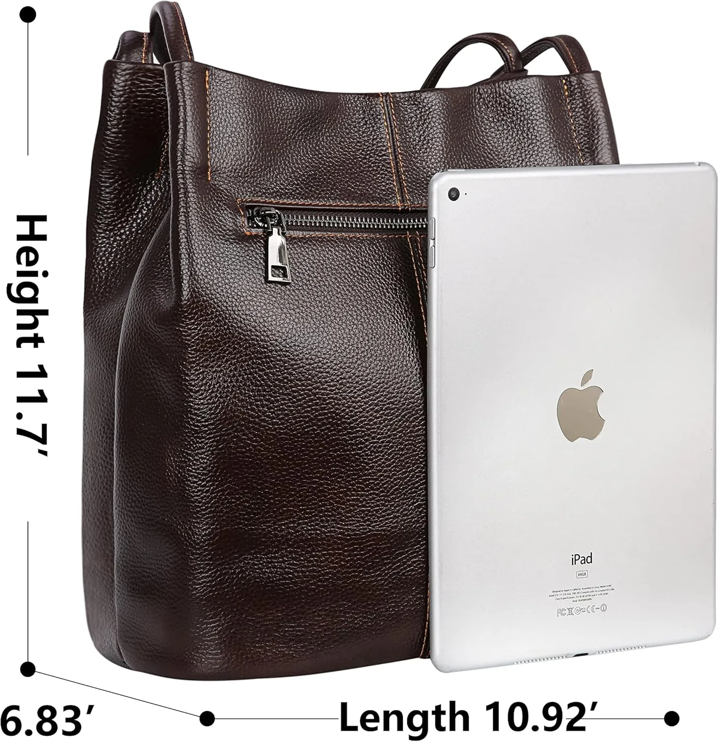 Iswee Genuine Leather Tote Bucket Bags Hobo Shoulder Bags Purse and Handbags for Women Trendy