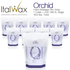 ItalWax Top Formula Synthetic Film Wax - Orchid - Hard Stripless Wax Beads from Italy / 1 Case = (10) 1.65 lb. Bags = 16.5 lbs. Total
