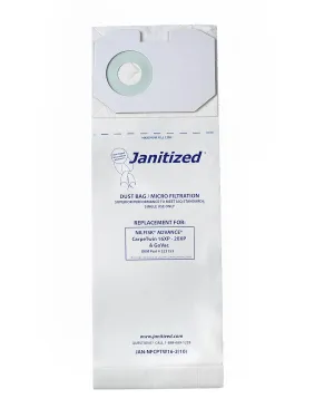 Janitized Vacuum Filter Bags Designed to fit nilfisk carpetwin Upright 16xp/20xp, 100/carton