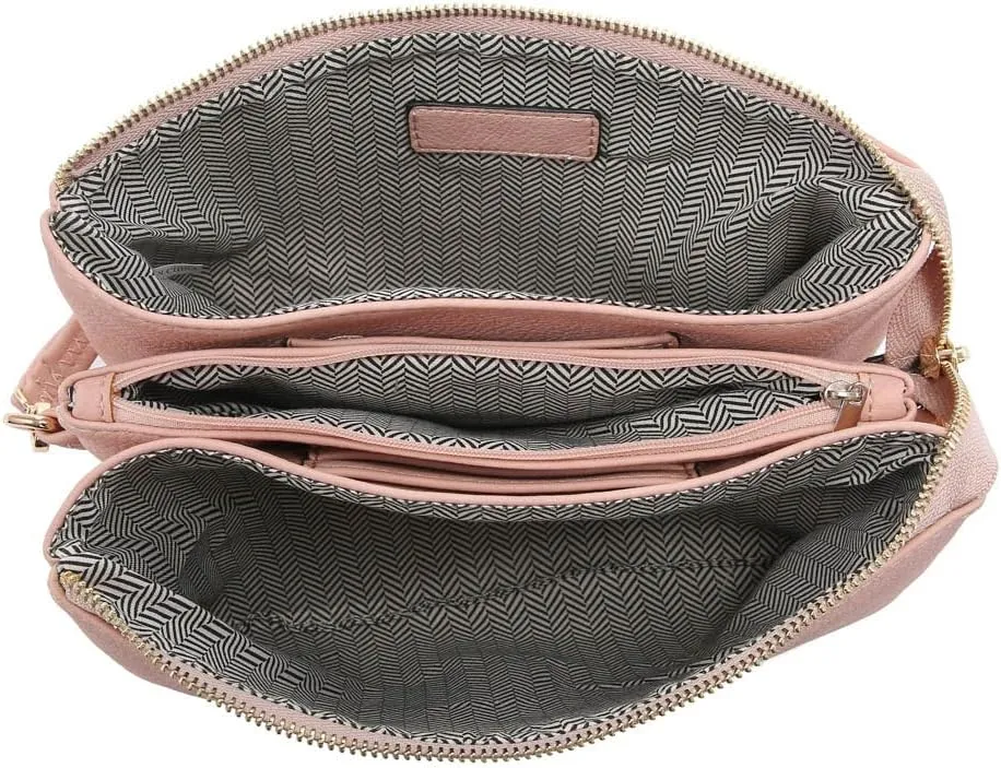JEN & CO. Izzy Vegan Leather Crossbody Bags Clutch Purses Wristlet Wallet Shoulder Handbag with Guitar Strap for Women