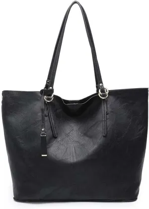 JEN & CO. Vegan Leather Tote Bag for Women - Over the Shoulder Bag Iris Tote w/Snap Closure and Inner Crossbody Bag (M1614)